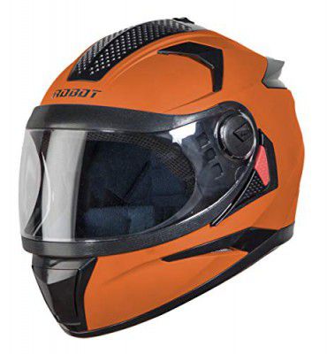 Steelbird SBH-17 Robot Full Face Helmet Fluo Orange, Size: M(55-56 cm)