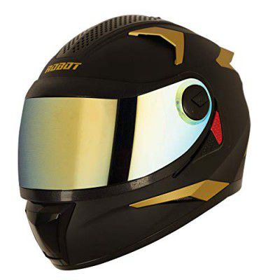 Steelbird SBH-17 Robot Full Face Helmet Gold, Size: L (57-58 cm)