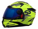 Steelbird SBH-17 Terminator Full Face Graphic Helmet in Glossy Fluo Finish with Chrome Visor...