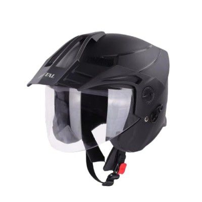 Steelbird SBH-23 Brutal ISI Certified Open Face Helmet (Dashing Black, L)