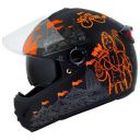 Steelbird SBH-34 Jai Shree Ram Reflective ISI Certified Full Face Graphic Helmet for Men and Women with Inner Smoke Sun Shield...