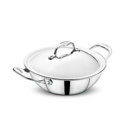 Steelcraft Platinum Triply Stainless Steel Extra Deep Kadhai - 3500ml