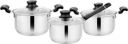 Steelcraft Premium Induction Compatible Stainless Steel Sandwich Base Accord Cookware, Silver, Set of 3...