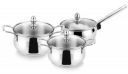 Steelcraft Premium Induction Compatible Stainless Steel Sandwich Base Almora Cookware (Silver), Set of 3...