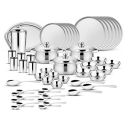 Steelcraft Premium Stainless Steel Dinner Set of 51 Pcs, High Grade Quality-with Silver Touch Finish, Kitchen Set for Home, Made in India, Steel Colour...