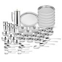 Steelcraft Premium Stainless Steel Mushroom Dinner Set 51 Pcs, High Grade Quality-with Silver Touch Finish, Kitchen Set for Home, Made in India, Steel Colour...