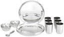 Steelcraft Premium Stainless Steel Royal Dinner Set 30 Pcs, High Grade Quality-with Silver Touch Finish, Kitchen Set for Home, Made in India, Steel Colour...