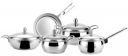 Steelcraft Premium Stainless Steel Victoria Cookware Family Combo Set, 2 Casserole (850ml),(1800ml),1 Saucepan (1600ml),1 Kadhai (1600ml),1 Frypan (920ml),Induction Bottom, Steel Lid, Set of 5...