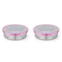 STEELLOCK Airtight Stainless Steel Containers for Kitchen – Food Storage Containers with Lids Leak Proof For Fridge Office Kids School (1150ml, Pink, Pack of 2, SL-1402)...