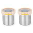 STEELLOCK Airtight Stainless Steel Containers for Kitchen(700 ml, Yellow, Pack of 2, SL-1303)...
