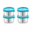 STEELLOCK Flex Stainless Steel Containers Size Deep 700ml x 4 (Turquoise)...