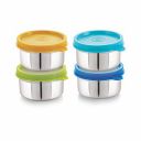 STEELLOCK Flex Stainless Steel Containers Size Deep 150ml x 4 (Yellow/Blue/Green/Turquoise)...