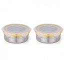 STEELLOCK Stainless Steel Airtight Container with Lid | SL-1401-set of 2, 750ml each, Yellow...