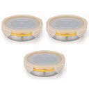 STEELLOCK Stainless Steel Container/Dabba with 4 Side Clip Lock through Lid (SL-1600-2pcs X 1000 ml, Yellow)...
