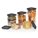 Steelo Sofresh Plastic Kitchen Storage Stack Container Set Kitchen Organiser Air Tight Container Set Fridge Safe US FDA Approved PET Food Grade Heavy Duty Material, BPA Free (Clear, Pack of 6)...