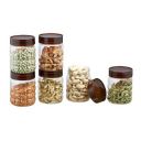 Steelo Solitaire Plastic Kitchen Storage Container Set Kitchen Organiser Air Tight Container Set Fridge safe US FDA Approved PET Food Grade Heavy Duty Material, BPA Free (Brown, 300 ML, Pack of 6)...