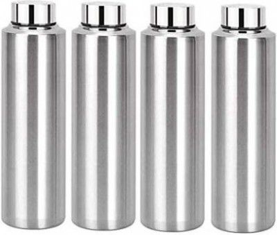 STEEPLE 1000 ml Steel Water Bottle (Pack of 4) (Silver, Steel)