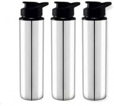 STEEPLE Stainless Steel Water Bottle for college/Fridge/Sports/Gym/Office (Pack of 3) 900 ml Sipper  (Pack of 3, Silver, Steel)