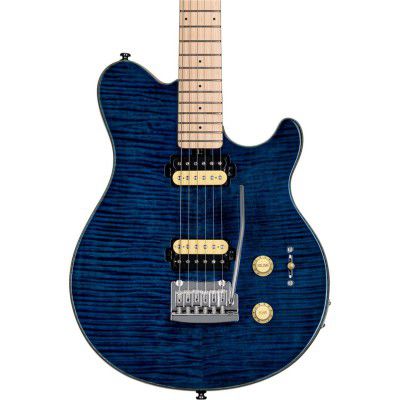 Sterling by Music Man Axis, Flame Maple Top, Neptune Blue AX3FM-NBL-M1