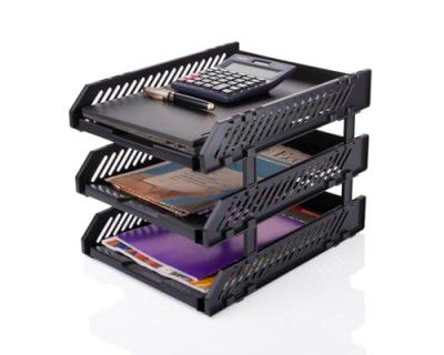 Stewit File Tray Rack ABS Plastics | Foldable Office Desk Accessories (3 Layer)