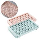 Stewit Plastic Mini Round Ice Cube Tray with Lid | Ice Ball Maker for Fresh Juice, Mocktails, Whiskey, Cocktails, Tea & Coffee | 33 Cavity, Easy Release & Stackable in Freezer | Pack of 2...