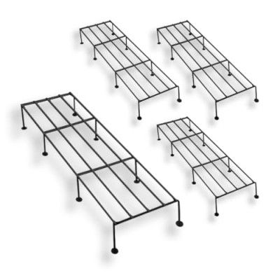 Stewit Premium Anti-Rust Metal Plant Stand for Balcony (Set of 4 Black) - 24 inches (POF 4)