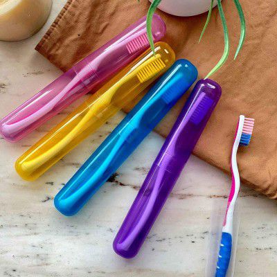 Stewit Premium Toothbrush Container Toothbrush Cap, Caps, Cover, Covers, Case, Holder, Cases, Travel, Home use (Pack of (4)