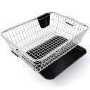 Stewit Stainless Steel Basket for Utensils Dish Drainer Kitchen Organizer | After Wash Utensils Basket/Dish Drying Rack Suitable,Crockery, Plates & Bowl with Spoon Holder (22x16x9 in) (Silver)...