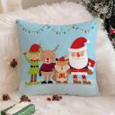 STITCHNEST Merry Christmas Printed Poly Cotton Cushion Cover Pack of 1 (12x12 Inches)...