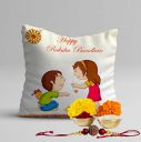 STITCHNEST Printed Rakhi Canvas Cotton Cushion Cover for Rakshabandhan (12x12) Inches, s01 (ccs_s01_rkh_d04)...