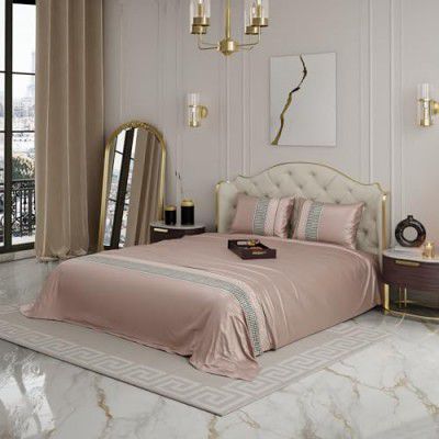 Stoa Paris Bedsheets for Double Size Bed, Satin Bedsheet Set, Premium Bedding Set with Pillow Cover, Estate of Kings Aesthetic Bedspread