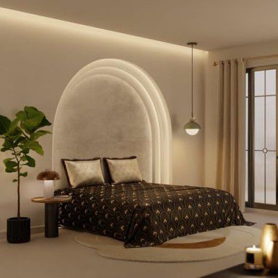 Stoa Paris Bedsheets for King Size Bed, Ultra Satin Bedding Set, 300 TC Luxury Bedsheet - Black, Golden