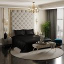 Stoa Paris Satin Bedsheets For Double Bed - 300Tc Premium Bedsheet With 2 Pillow Covers, Luxury Bedding Set, Gift For Couples For Romantic Dates, Wedding, Midnight Black,300 TC...