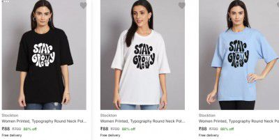 Stockton Womens T- Shirts Starts at Rs 88