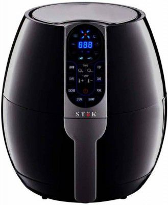 Stok Digital Air Fryer 4 Liter 1500-Watt with Smart Rapid 3D Air Technology with Free Double Layer Grill (Black) Air Fryer (4 L)