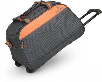 Stony Brook by Nasher Miles  48 L Strolley Duffel Bag - Maze Polyester Small 52cm Orange Grey Whee |Duffle Trolley - Grey - Regular Capacity