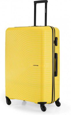 Stony Brook by Nasher Miles Large Check-in Suitcase (75 cm) 4 Wheels - Crescent Hard-Sided Polypropylene Check-in Yellow 75cm Trolley Bag - Yellow