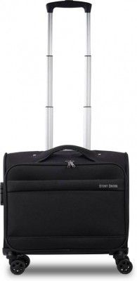 Stony Brook by Nasher Miles Small Cabin Suitcase (45 cm) - Force Polyester 33 Ltr Black Soft Sided Laptop Roller Case - Black
