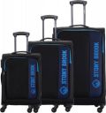 Stony Brook by Nasher Miles  Soft Body Set of 3 Luggage 4 Wheels - Classic Soft-Sided Polyester Luggage Set of 3 Black Trolley Bags (55, 65 &75cm) - Black...