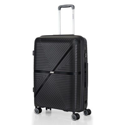 Stony Brook Nasher Miles Axis 65 Cm 24 Inch Polypropylene Hard-Sided 4 Wheels Spinner Check-in Luggage Trolley Bag (Black)