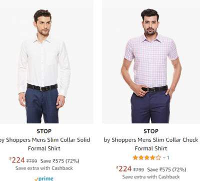 STOP by Shoppers Mens Formal Shirt Upto 78% Off