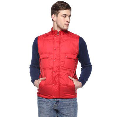 STOP by Shoppers Mens Zip Through Neck Solid Quilted Jacket