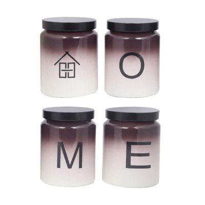 Storehaus Home Storage Jar  Metalic Lid 590 ml Set of 4 
