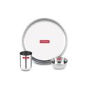 Storehaus Stainless Steel 1 Thali+1 Katori+ 1 Glass Kitchenware Set Ideal for Home, Restaurants and Family Use, Silver...