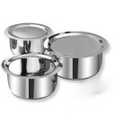 Storehaus Triply SAS (Steel-Aluminium-Steel - 3 Layers)  Set of 3 Pcs (1.1 LTR, 14 Cm), (1.6 LTR, 16Cm) & (2 LTR, 18 Cm)...