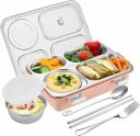 Storescent Lunch Box with Compartment, Leak-Proof BPA Free Stainless Steel (Pink, 4 Compartment)...