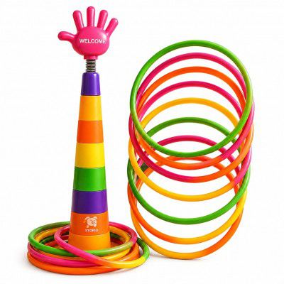 Storio 2 in 1 Ring Toss Game for Kids | Indoor Outdoor Fun Learning Activity Toy