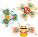 Storio Baby Products Bath Toys Suction Cup Spinner Toy | Set of 3 | Learning Toy