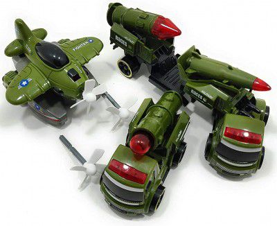 Storio Battlefiled Vehicles Play Set- Push and Go Friction Powered Crawling Toy