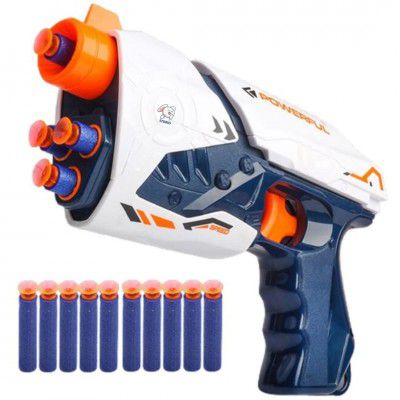 Storio Blaze Storm Hot Fire Soft Bullet Gun Toy with 10 Safe Soft Foam Bullets, Fun Target Shooting Battle Fight Game for Kids Boys (Blaze Storm- Super Gun)